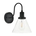 thumbnail image 3 of Pemberly Row Modern 1-Light Metal Wall Sconce in Black and Clear, 3 of 3