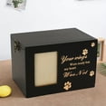thumbnail image 5 of LGDBO Pet Memorial Urns for Dog or Cat Ashes, Wooden Funeral Cremation Urns with Photo Frame, Memorial Keepsake Memory Box with Black Flannel as Lining, Pet Memorial Remembrance Gift (Black), 5 of 7