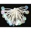Epaulet Pom Pom With Iridescent Sequins White Beads 2\Inch X 2\Inch
