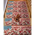 thumbnail image 2 of Independence Day Daisy Stair Treads Non Slip for Steps Vintage Red Blue Stripe U.S. Flag Flower Leaf 4 Pcs Reusable Adhesive Stair Runner Mats for Dogs Elders Carpet Treads Rugs for Staircase 8x30 In, 2 of 7