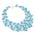 thumbnail image 2 of Glowing Elegance Blue Turquoise and Crystals Collar Bib Statement Necklace, 2 of 5