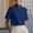Navy plus size blouse for women a1, variant on Loose Fit Short Sleeve Blouse for Women Plus Size, Elegant High Neck Top, Soft Stretch Tee for Business Work Office Daily Wear, White 3XL