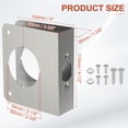 thumbnail image 2 of Placa de refuerzo para puerta Uxcell para reparación y refuerzo de puertas, 1 juego para puerta de 1-3/8" de grosor, tamaño 4-1/2", plata, 2 of 6