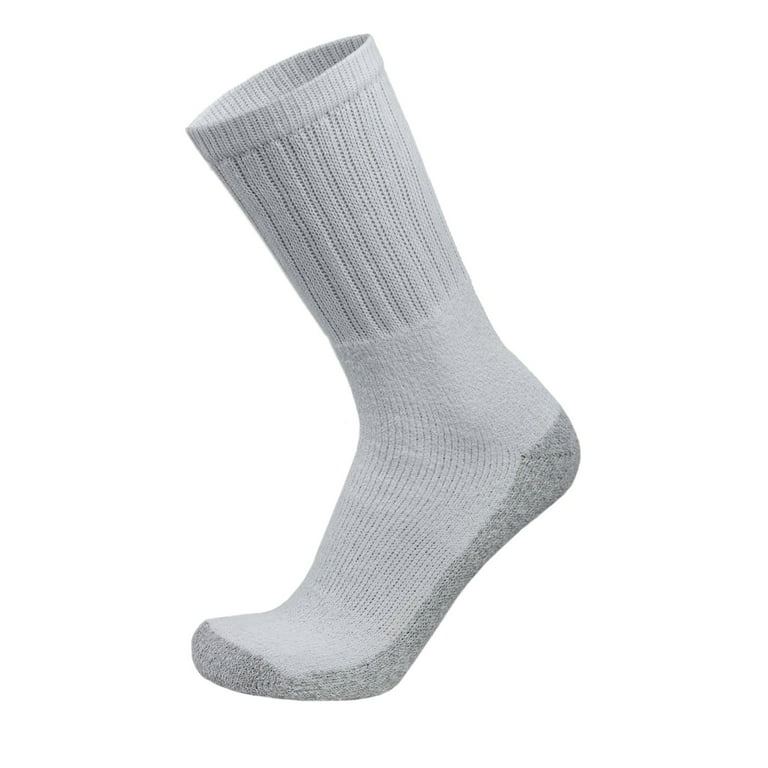 Heavyweight Durable Cotton Athletic White Crew Sock, 12 Pair Bulk