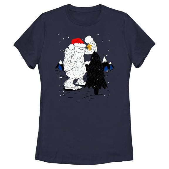 Women's Lost Gods Decorating wth Yeti Graphic Tee Navy Blue X Large