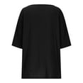 thumbnail image 2 of DDAPJ pyju Linen Shirts for Women Summer Plain T Shirt Beach Vacation Boho Tops Trendy Vneck Tees Casual Loose Fit Tshirt Black M, 2 of 6