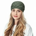 thumbnail image 4 of Uooqdmx Skincare Headband, Sweatbands for Women Knitting Wool Empty Top Pullover Hat Hair European Hair Bheaddress Hair Accessories for Women, Hair Ribbons Army Green One Size, 4 of 4