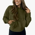 thumbnail image 2 of Mrat Lightweight Zip Sweatshirt Women Women Sweatshirt Pocket Long Sleeve Blouse Casual Hoodies Tops S-159 A-Green M, 2 of 8
