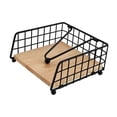 thumbnail image 1 of Organizador de servilletas con base de madera, soporte para servilletas de mesa, ideal para restaurantes y casas de campo. Negro, 1 of 9