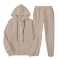 thumbnail image 5 of Women's Two Piece Athletic Set Zipper Front Hoodie And Elastic Waist Joggers Breathable Fabric Comfortable Wear, 5 of 9