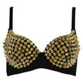 thumbnail image 2 of MVRLSH Jelly Bras For Women Womens Full Studded Metal Dance Strapless Bra Nightclub Outfit Removable Straps Gold S-Xxl, 2 of 7