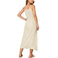 thumbnail image 4 of INSPIRE CHIC Women's Summer Dresses Linen Maxi Sundress Loose Tie Waist Spaghetti Strap Cami Casual Beach Dress S Beiges, 4 of 6