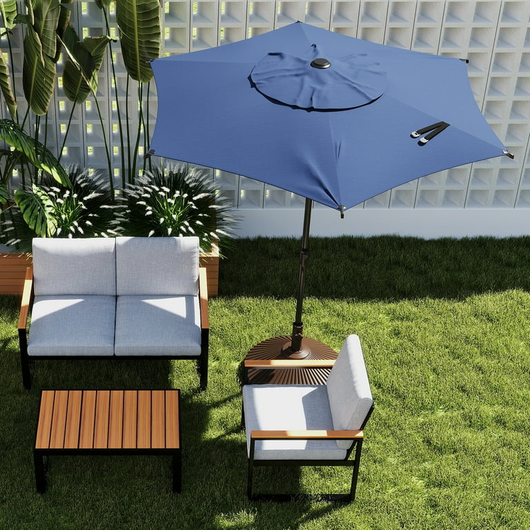 10ft outdoor steel market patio umbrella square tilt crank Jearey 10ft Steel Crank Lift Hanging Offset Cantilever Umbrella Forest Green