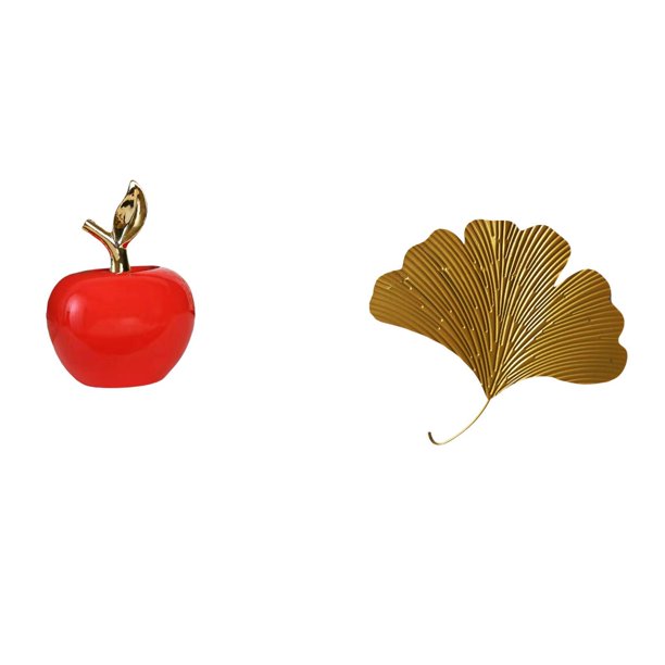 Estatua,Escultura de fruta artificial,estatua y artesanía,Esculturas de pared de hojas,Esculturas de pared de hierro forjado con hojas de ginkgo,Escultura de pared con hojas de ginkgo para
