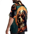 thumbnail image 3 of Retro Dog Men's Short Sleeve Hawaiian Beach Shirts, Casual Printed Button Down Spread Collar Tops, Summer Unisex Style, 3 of 6