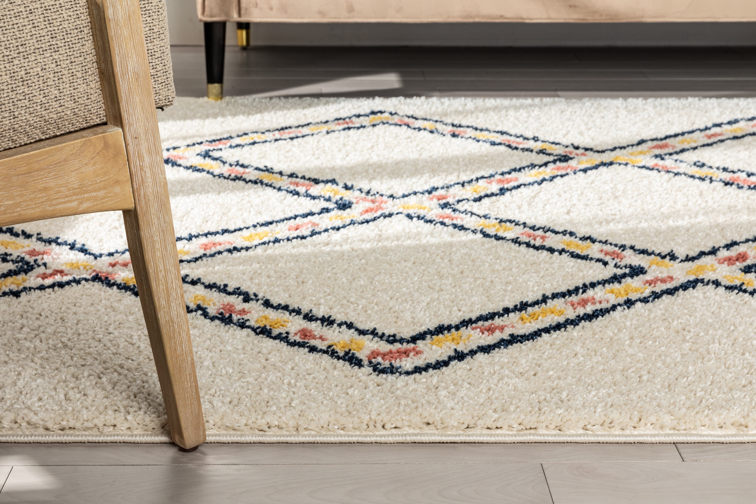 Well Woven Gigi Bodhi Modern Kids Shag Moroccan Ivory Thick 2'3" x 7'3" Runner Rug