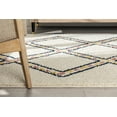 thumbnail image 6 of Well Woven Bolea Ivory Multi Diamond Geometric Retro Shag Area Rug 3x5 (3'11" x 5'3"), 6 of 8