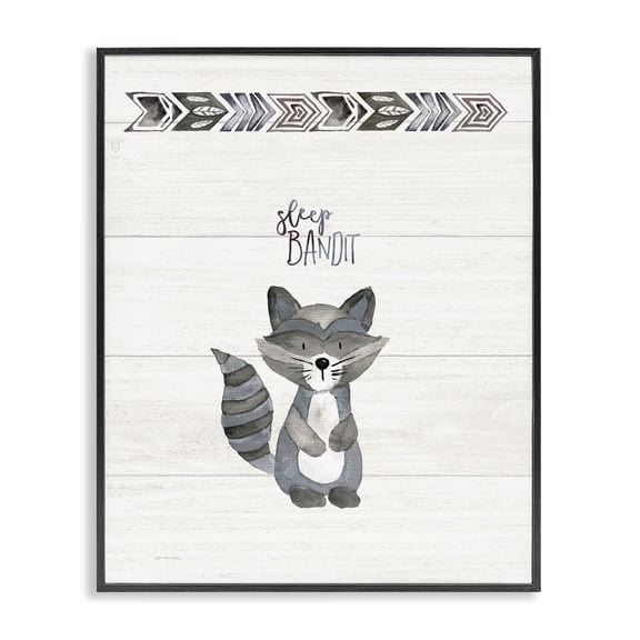 Stupell Industries Cottage Sleep Bandit Black Framed Giclee Art, 16 x 20, by Jo Moulton
