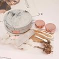 thumbnail image 4 of Fashion Marble Contact Lens Case Portable Contact Lens Box Kit with Mirror (Round) (Rose Gold), 4 of 5