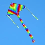 Triangles arc-en-ciel colorés Kite Outdoor Fun Sports Beach Kids Enfants Fly Toys