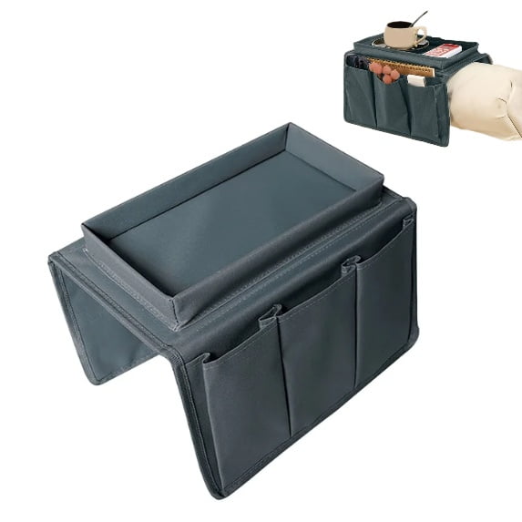 Sofa Armrest Organizer with Cup Holder – Chair Arm TV Remote Holder for Recliner, Couch Armchair Caddy, Bedside Storage Pockets Bag