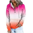 thumbnail image 2 of WXLWZYWL Womens Hoodies Pullover Button Up Long Sleeve Gradient Hooded Sweatshirts Tops with Pocket Trendy Clothing 2024, 2 of 5