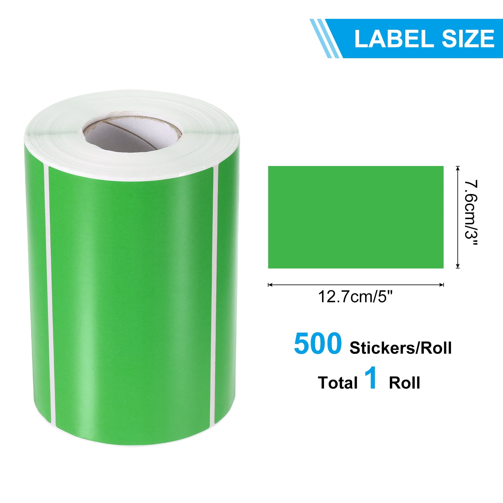 Uxcell Rectangular Color Coding Labels, 500 Pcs 5 x 3 Inch Rectangle Labels Sticker Self-Adhesive Name Tags, Green