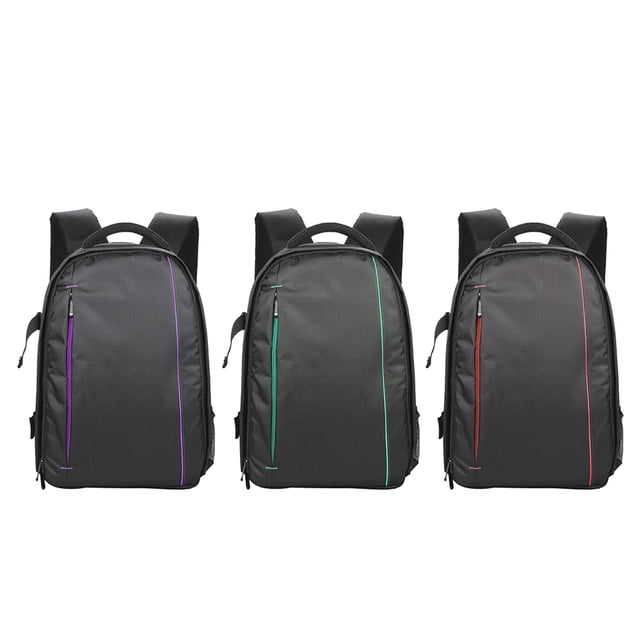 Camera Backpack Waterproof Green Dual Zipper Padded DSLR Bag for Outdoor Photography