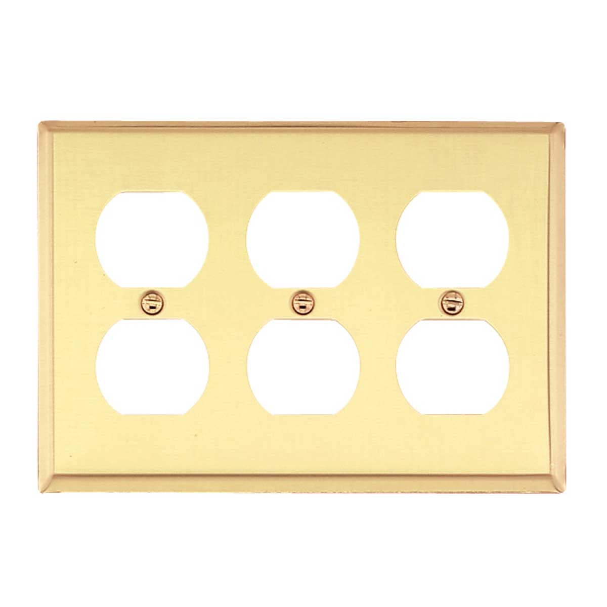 Switchplate Bright Solid Brass Double Toggle/OutletRenovator's Supply 