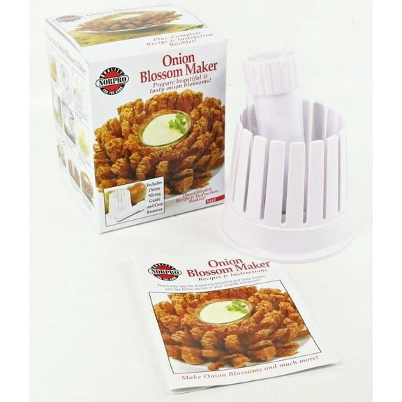 Norpro Blooming Onion Blossom Maker, White, Flower Fry Slicer With Core Remover