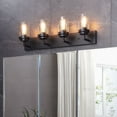 thumbnail image 3 of Kyrid 4-Light Black Dimmable Vanity Light over Mirror with Glass Shade for Bathroom, 3 of 8