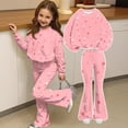 thumbnail image 4 of Grblisyd Outfits for Girls Casual Long Sleeve Cute Cartoon Print Sweatershirt and Flared Pants 2 Pieces Fall Winter Set Size 7-8 Years, 4 of 7