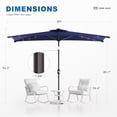 thumbnail image 2 of CHYVARY LED Outdoor Patio 6x9ft Deck Solar Light Market Umbrella, Outside Table Umbrellas With Polyester canopy,Navy Blue, 2 of 9