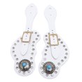thumbnail image 4 of Adjustable Rhinestone Spur Straps, Faux Leather Cowboy Spurs for Equestrians, with Unique Design, Essential Accessory,  Spur Holder Set, 4 of 7
