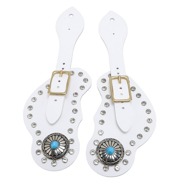 Sangles d'Épice Réglables en Strass, Éperons de Cowboy en Faux Cuir pour Équestres, avec Design Unique, Accessoire Essentiel, Ensemble de Porte-Épice