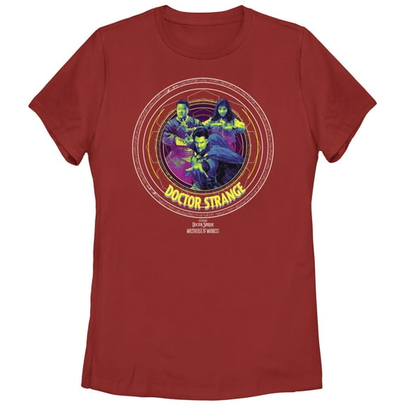 Women's Marvel Doctor Strange in the Multiverse of Madness Character Logo Graphic Tee Red Small