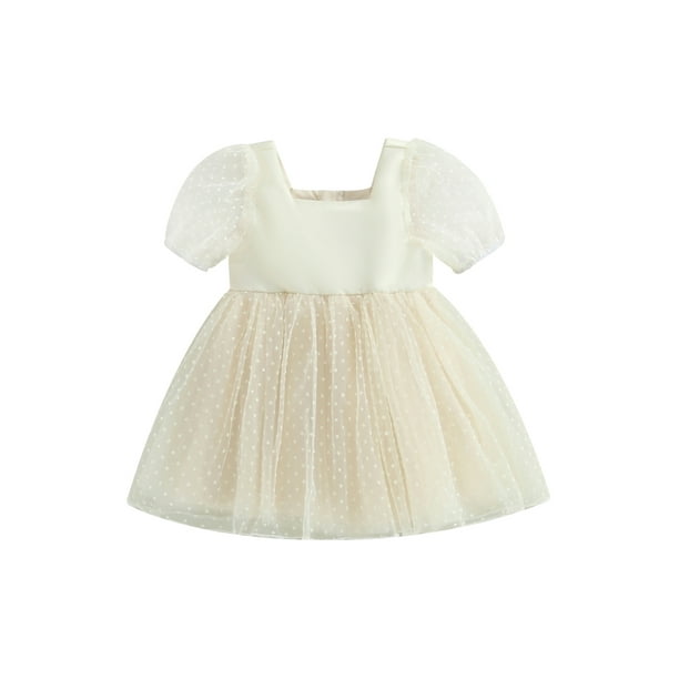 Wassery Toddler Kids Girls Dress 3 4 5 6 7 Year Little Girls Summer Aline Dress Dot Short Puff