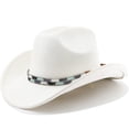 thumbnail image 2 of SRZYMJ Western Cowboy Hat With Rolled Brim for And Outdoor Adventure Travel Riding Country Style, 2 of 3