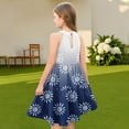 thumbnail image 7 of Abcomgle Girls Dresses Size 10-12 Casual Halter Neck Sleeveless Midi Dress Floral Print A-line Sundresses Loose Swing Skirt 7-8 Years,Dark Blue, 7 of 7