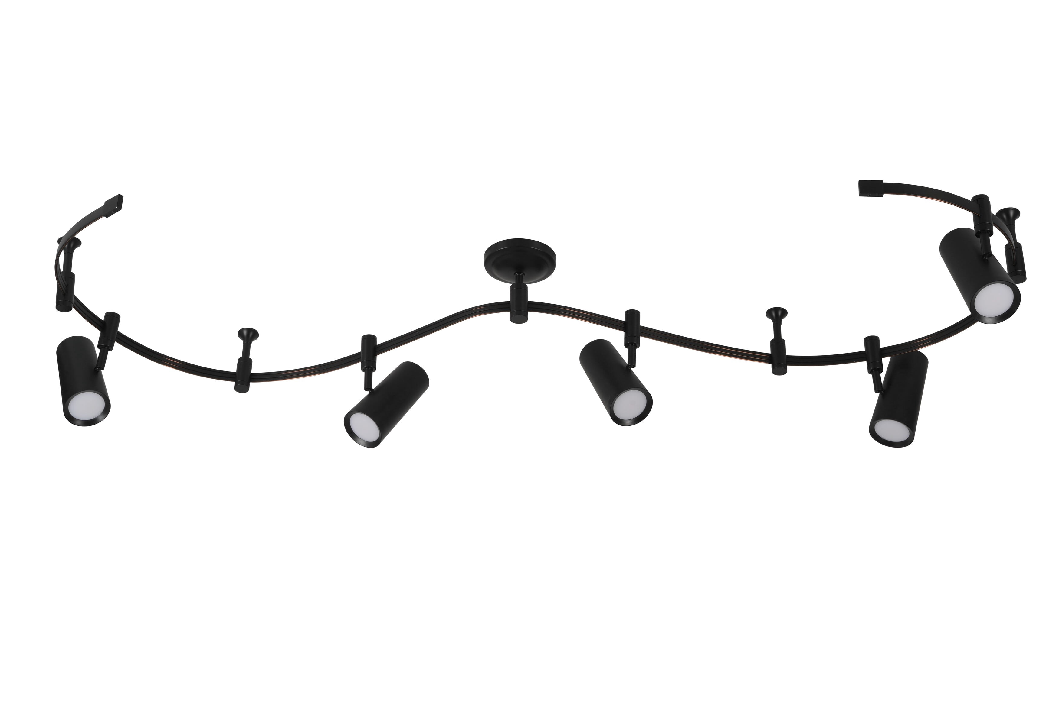 Catalina Lighting Ellipse Flex Track 5-Light Dimmable LED Track Light with 8' Adjustable Track Rail Modern Light Fixture for Kitchen, Living Room, Bedroom, or Office, 3000K, Black