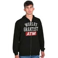 thumbnail image 4 of Funny Worlds Greatest ATM Dad Joke Men's Big & Tall Graphic Zip Up Hoodie Brisco Brands 2X, 4 of 5