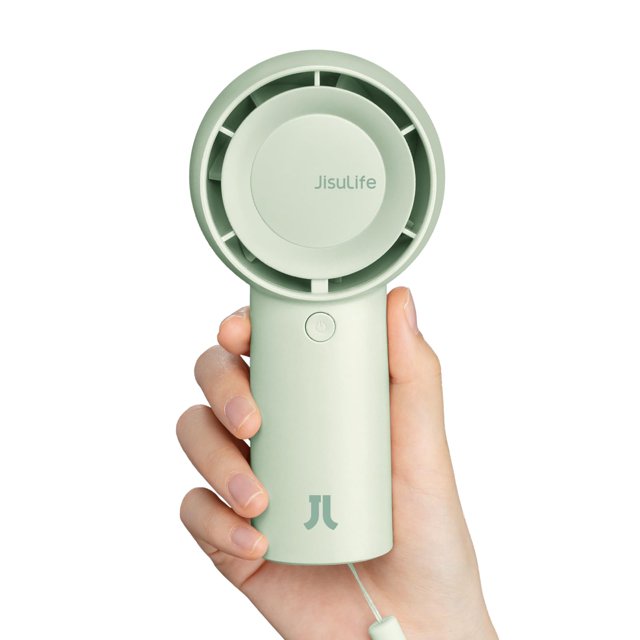 Turboventilador portátil JISULIFE 4000 mAh, recargable por USB, verde