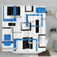 thumbnail image 2 of Blue Shower Curtains for Bathroom Modern Shower Curtain Blue Geometric Bathroom Decoration Polyester Fabric-72''''x72'''', 2 of 6