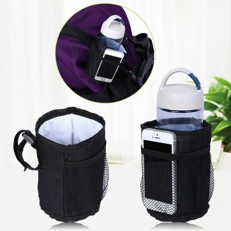 - 1pc Black Color Drink Water Bottle Universal Holder for Baby Stroller Insulation Cup Bag, Baby Bottle Case, Baby Bottle Case