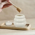 thumbnail image 1 of HAMPPLIES 1 Set Lidded Honey Container for Kitchen Decor with Wooden Dipper White, 1 of 7