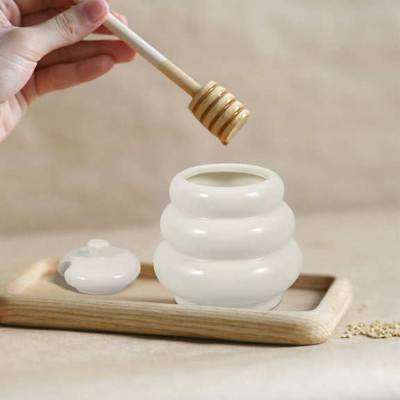 OUNONA Honey Jars Bulk Honey Jars with Dipper 12.00X9.50X9.50CM