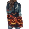 thumbnail image 3 of Nmnitkp Women's Halloween Pumpkin Cardigan Long Sleeve Open Front Knit Outwear Over Coats Plus Size Knit Sweater Top Multicolor,L, 3 of 6