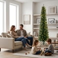 thumbnail image 2 of Fehomix 6FT Pre-Lit Pencil Christmas Tree with 150 Warm White LED Lights, 358 PVC Tips, Slim Artificial Christmas Tree with Metal Stand for Apartments, Corners, Small Spaces & Offices, 2 of 10
