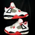 thumbnail image 2 of Nike Air Jordan 4 Retro OG GS Fire Red 2020 Men's Shoes - Size 4, 2 of 5