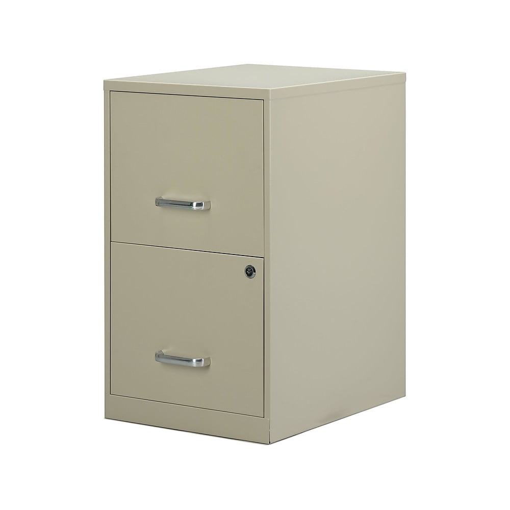Staples 2Drawer Vertical File Locking Letter Putty/Beige 18"D